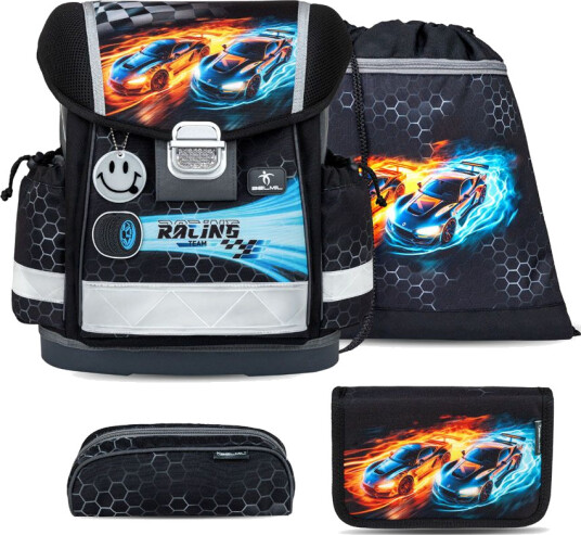 Race Car Skolesekk Med 4 Deler Belmil School Bags 879587