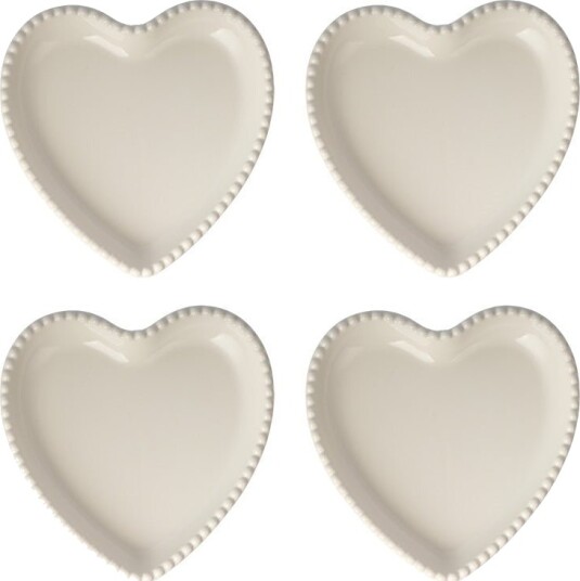 Seasons Love Collection Tallerken Hjerte 20cm Krem 4pk