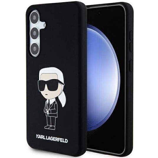 Karl Lagerfeld S24+ Ikonik Hardcase Silikon Etui Svart Karl Lagerfeld S24+ Ikonik Hardcase Silikon Etui Svart
