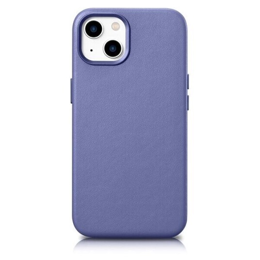 Icarer Case Skinndeksel Naturlig Skinnveske Til Iphone 14 Plus Lys Lilla (Kompatibel Med Magsafe)