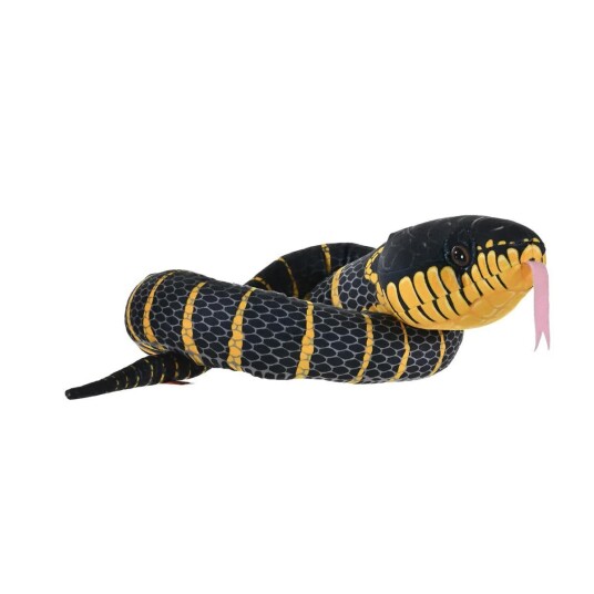 Wild Republic Kosedyrslange ??? Black Fanged Mangrove 137 cm ??? Svart/Gul