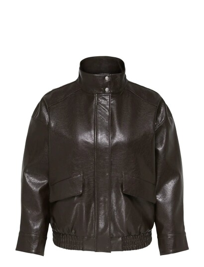 ONLY Carmakoma Carjulia Faux Leather Ovz. Bomber Otw Brown 54
