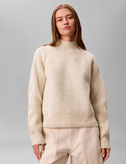 Calvin Klein Jeans Woolen Stitch Pullover - Cream - XS