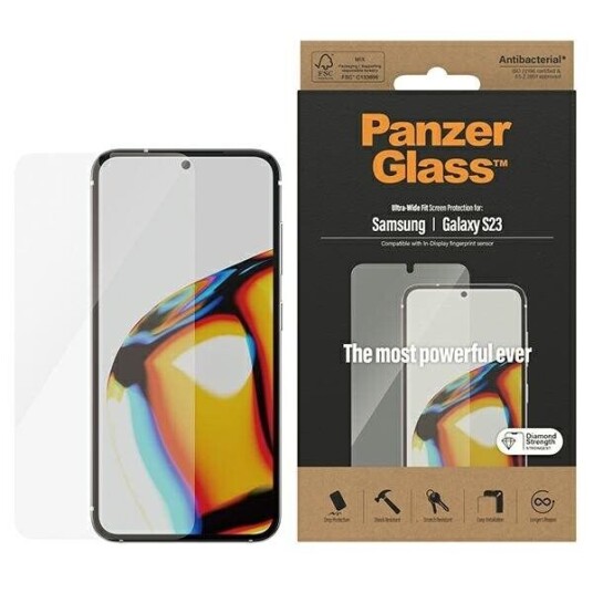 Panzerglass Ultra-Wide Fit skjermbeskyttelse til Samsung Galaxy S23