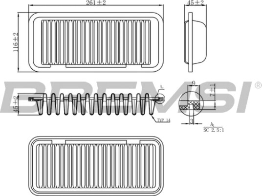 Luftfilter BREMSI FA0209 Luftfilter BREMSI FA0209