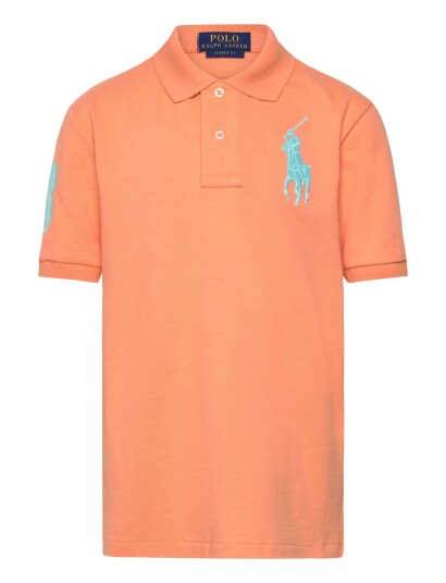 Ralph Lauren Kids Big Pony Cotton Mesh Polo Shirt Coral 132 137