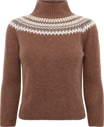 FUB Lambswool Fair Isle Sweater HAZEL MELANGE 150 FUB Lambswool Fair Isle Sweater HAZEL MELANGE 150