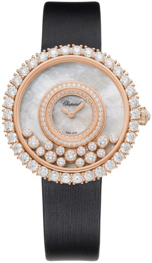 Chopard Dameklokke 204445 5001 Happy Diamonds Hvit/Sateng Ø37.7 mm
