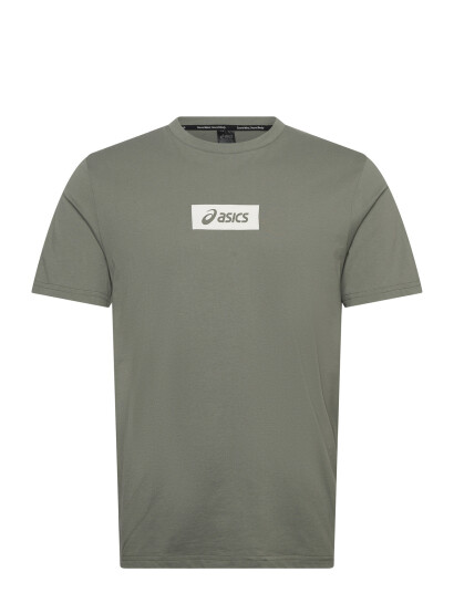Asics Asics Chest Logo Tee   Khaki green   S