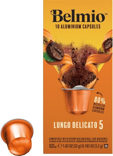 Belmio Lungo Delicato kaffekapsler til Nespresso 10 pk Belmio Lungo Delicato kaffekapsler til Nespresso 10 pk