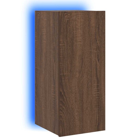 vidaXL TV Veggskap med LED brun eik 30,5x35x70 cm 8721012258280