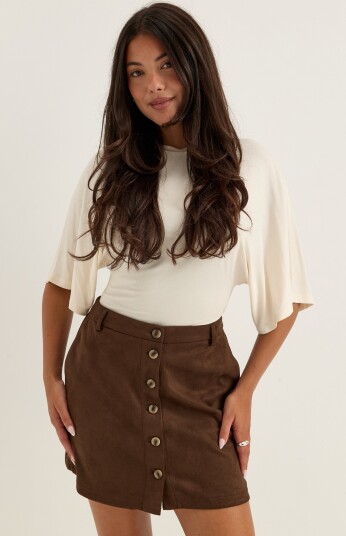Pieces Pcrakel Brushed Hw Short Skirt
