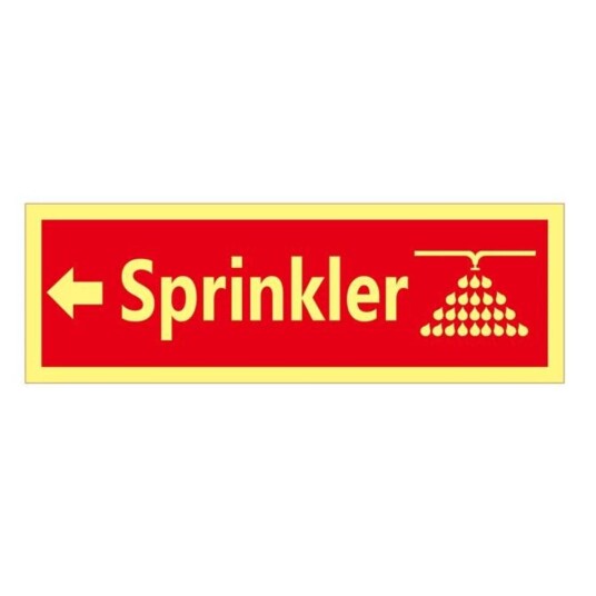 Skilt Sprinklerpil Venstre Skilt Sprinklerpil Venstre