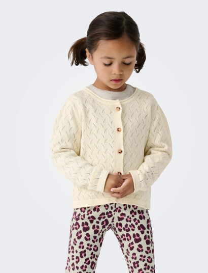 Kids Only Kmgmegan Life  Ls Cardigan Knt Noos - Cream - 116