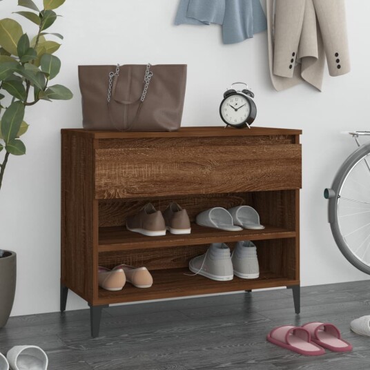 vidaXL Skoskap r?kt eik 70x36x60 cm konstruert tre