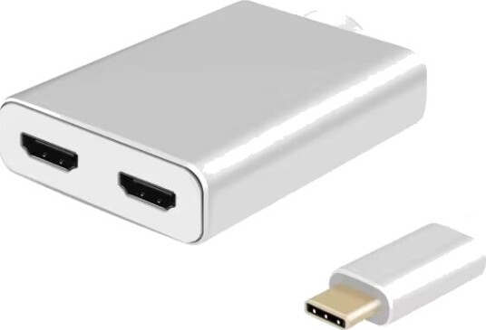 Helos Splitter Usb 3.1 Type C™ Hann / 2X Hdmi Hunn Premium 4K Sølv