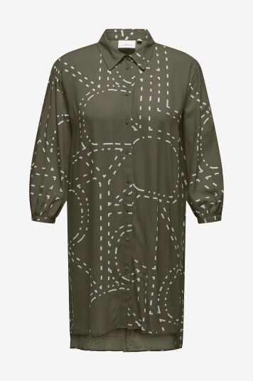 Only Carmakoma   Skjortekjole carPhoebe Life 3/4 Shirt Dress Aop   Grønn