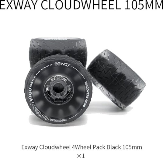Exway CloudWheel 105mm Pack for Wave Riot Black