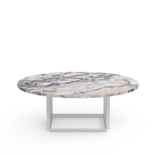 New Works Florence salo White viola marble, Ø 90 cm, hvitt stativ