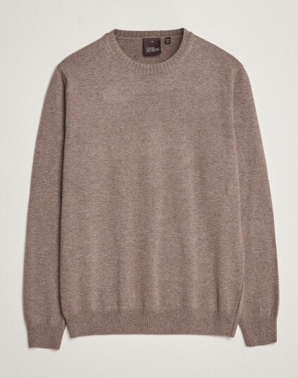 Oscar Jacobson Valter Wool/Cashmere Round Neck Light Brown