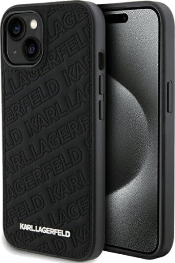 Karl Lagerfeld Quiltet K-Mønster Deksel til iPhone 15 Plus / 14 Plus - Svart