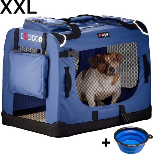 B2X Hundetransportstoff Marineblå Xxl Sammenleggbar 90X60X66Cm B2X Hundetransportstoff Marineblå Xxl Sammenleggbar 90X60X66Cm