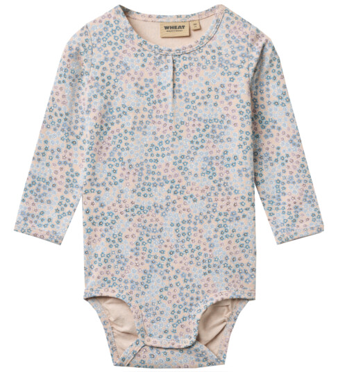 Wheat Body I/e Liv Powder Blue Blomster 74 Langermet Body Blå Rosa Wheat Body I/e Liv Powder Blue Blomster 74 Langermet Body Blå Rosa