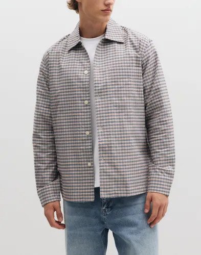 Selected Men Slmrlxsvend Rick Brushed Ox Light O Rutete skjorter Grå