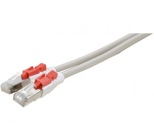 EXC Patch Cord RJ45 CAT.6a S/FTP with Locking System Grey 0.5m EXC Patch Cord RJ45 CAT.6a S/FTP with Locking System Grey 0.5m