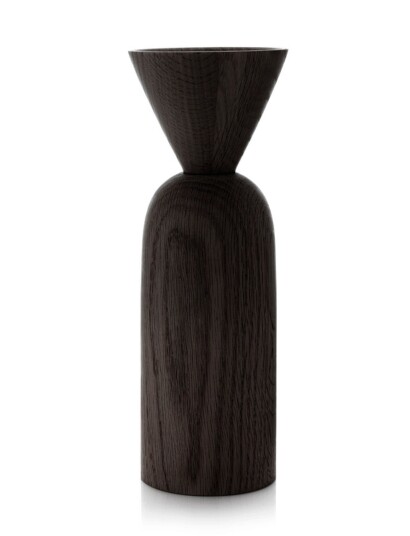 Applicata Shape C Vase Brown BLACK STAINED OAK H9CM
