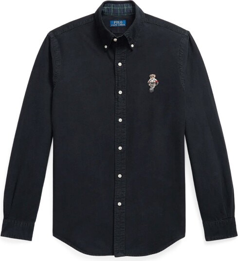 Polo Ralph Lauren Custom Fit Polo Bear Oxford Shirt 7437A POLO BLACK L