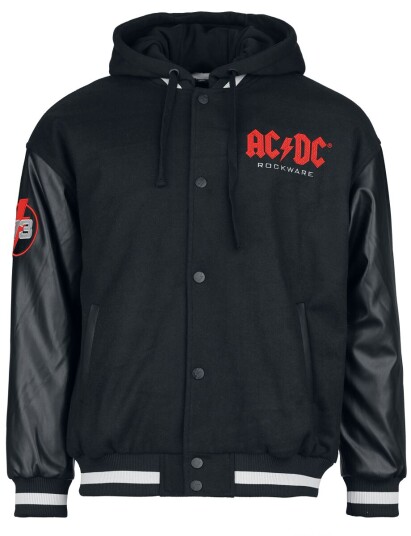 AC/DC College-jakke - EMP Signature Collection - M til 3XL - Herrer - svart-grå