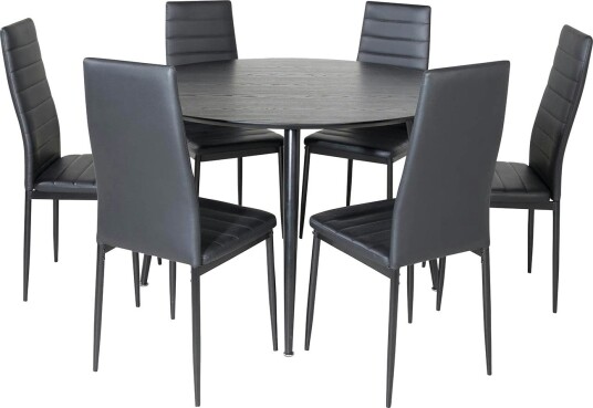 Venture Home Spisegruppe Venture Home Dipp Ø115 cm med 6 Slim Stoler GR19907