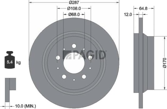 PAGID 50284NC Bremseskive