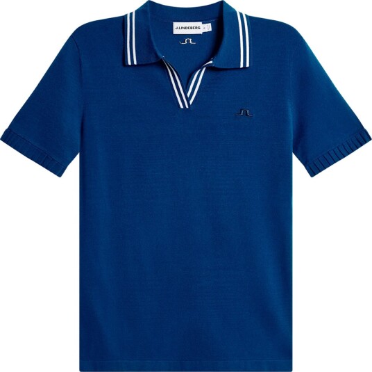 J.Lindeberg Mira Knitted Top Golf pologenser dame Estate Blue Large