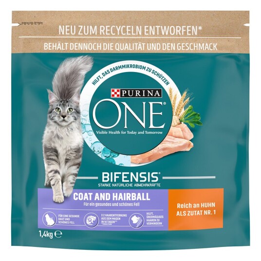 Purina One Coat & Hairball 2 X 1.4 kg