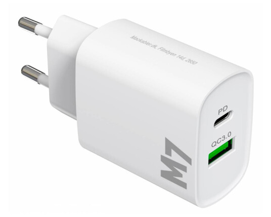 M7 iPhone / iPad dobbel lader - USB og USB-C 20W