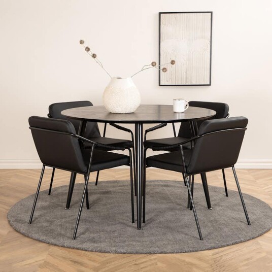 Venture Home Spisegruppe Venture Home Dipp Ø115 cm med 4 Tvist Stoler GR22238