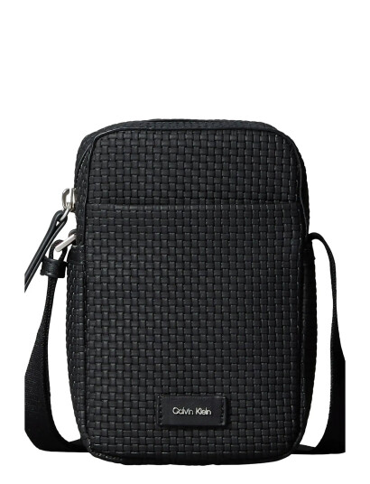 Calvin Klein Embossed Woven Slim Reporter - Black - ONE SIZE