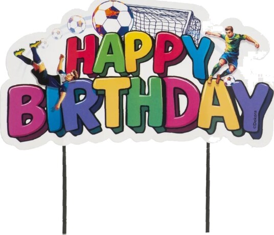 Dekora Kaketopper Fotball Happy Birthday 17,5 Cm