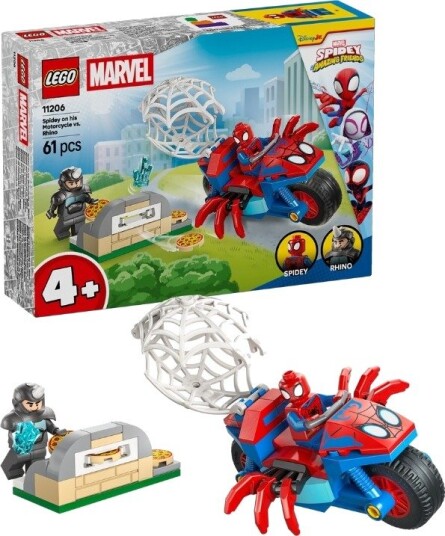Lego Super Heroes 11206 Marvel Spidey Og Hans Fantastiske Venner Spidey På Motorsykkel Mot Rhino