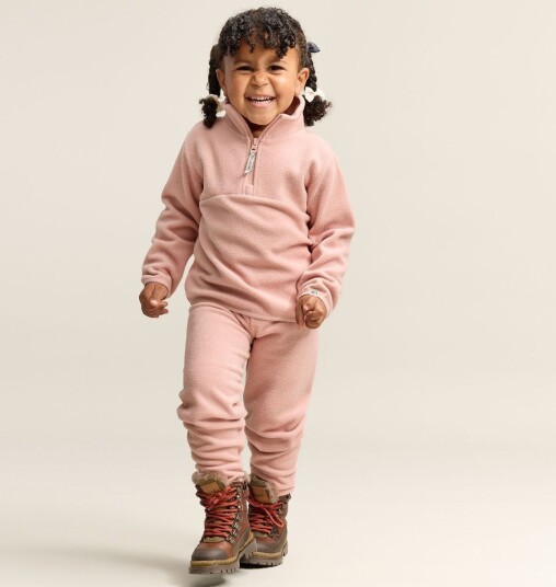 Gullkorn Berg fleece sett til barn og baby Tåkerosa (110) 110