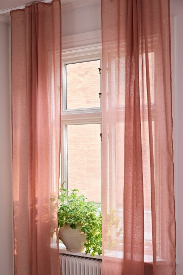Jotex Gardin Med Lintekstur 2pakke gammelrosa LIZZIE 216722604300