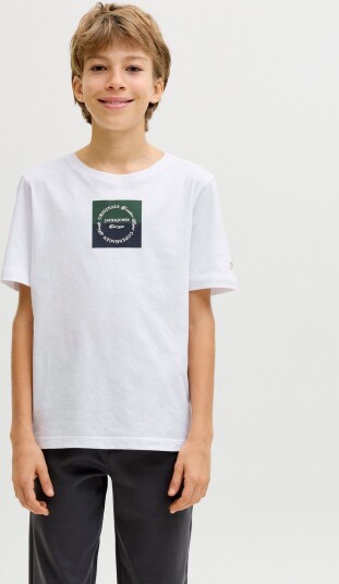 Jack & Jones Jorcatskills Square Brand Tee Ss Sn Jnr White 152