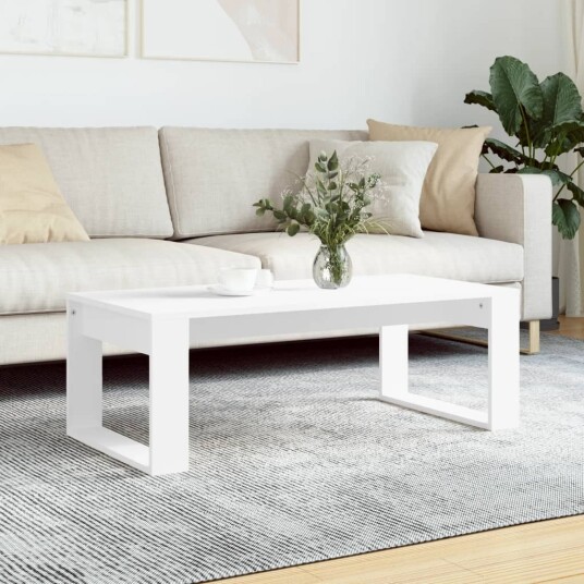vidaXL Salongbord hvit 102x50x35 cm konstruert tre