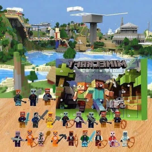 2026 Julekalender 24 Minecraft Brick Blind Boxes Nedtelling Blind Boxes Jule  og Halloween festivaler