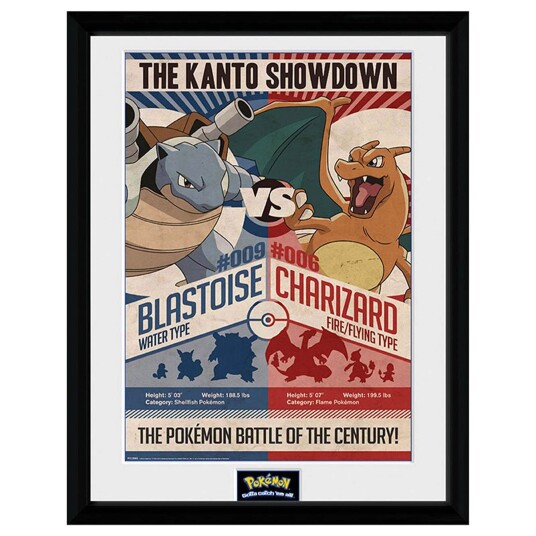 Pokemon Innrammet Bilde 30 x 40 cm Red V Blue Pokemon Innrammet Bilde 30 x 40 cm Red V Blue
