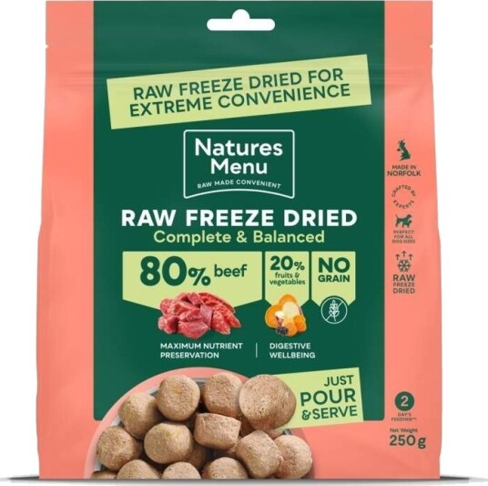 Natures Menu Dog Freeze Dried Storfe 250g