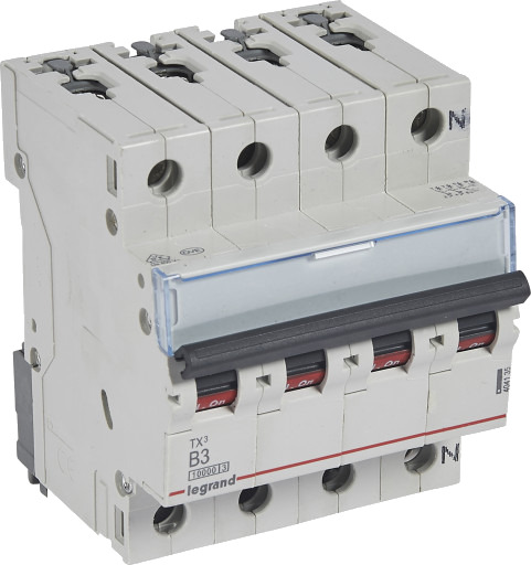 Legrand TX³ MCB automatsikring B1 3P+N 4M 10/10kA