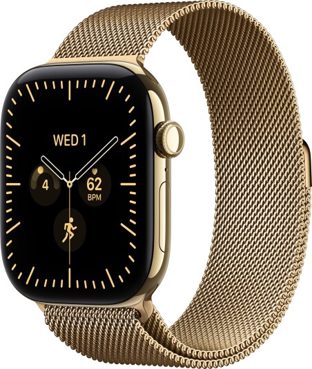 Apple Watch Series 12 46mm CEL (strålende gull titan/strålende gull Milanese Loop) M/L